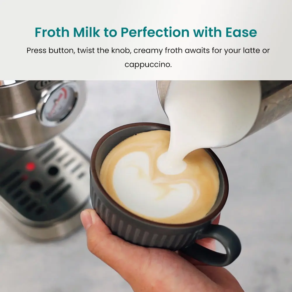 Compact Espresso Coffee Machine with Milk Frother ECMG0 - Image 5