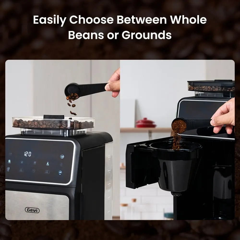 GEVI 10-Cup Drip Coffee Maker Machine with Grinder and LED Touchscreen DCMF0 - Image 11
