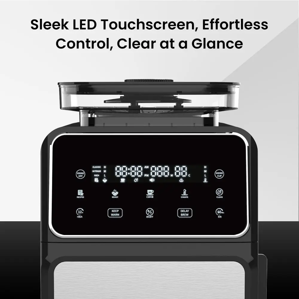 GEVI 10-Cup Drip Coffee Maker Machine with Grinder and LED Touchscreen DCMF0 - Image 13