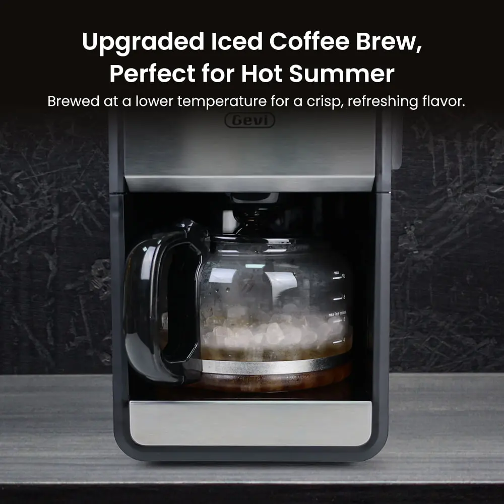 GEVI 10-Cup Drip Coffee Maker Machine with Grinder and LED Touchscreen DCMF0 - Image 8
