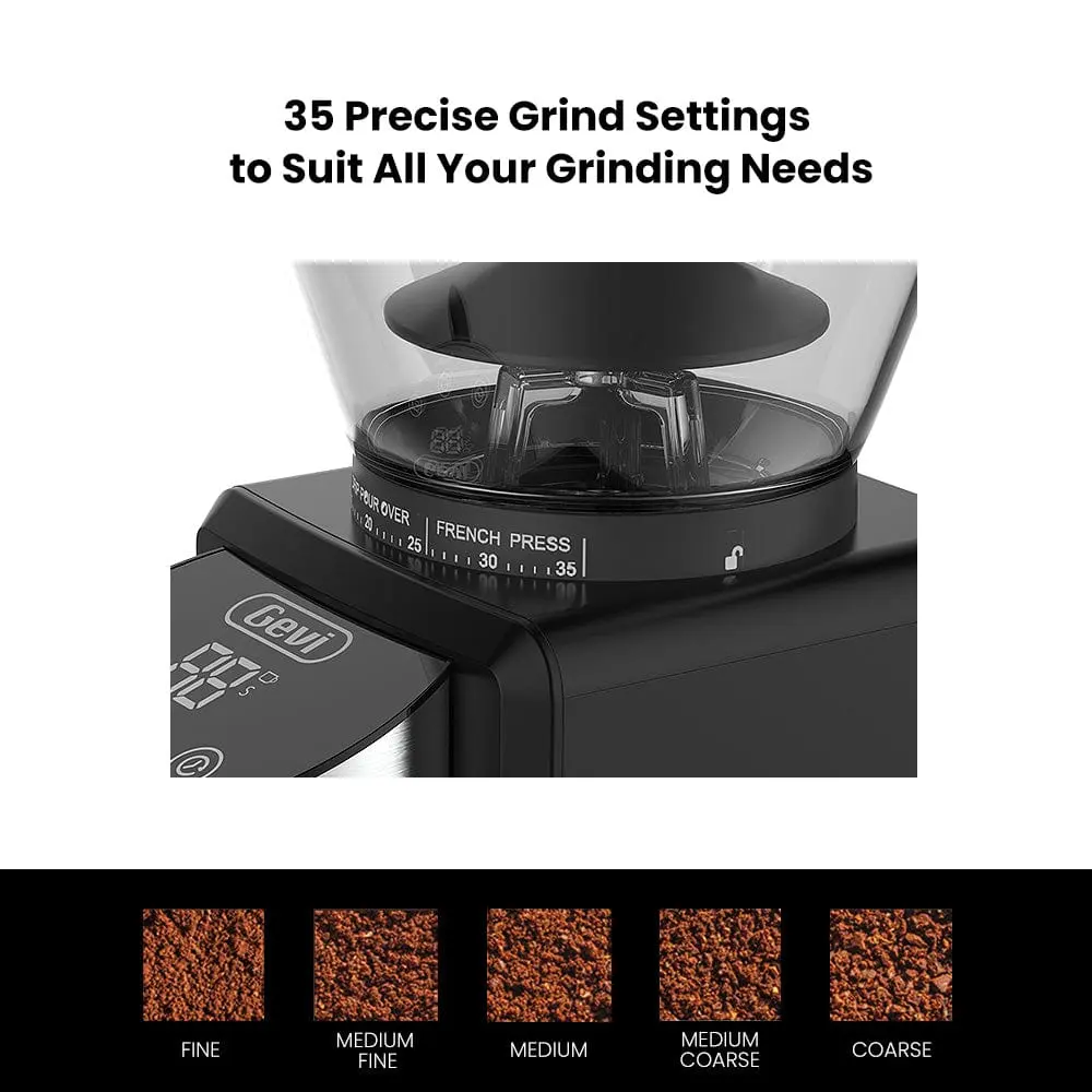 Gevi Burr Coffee Grinder for Espresso, Drip, Percolator, French Press, American, Turkish Coffee CGA0 - Image 5