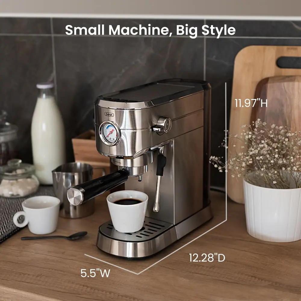 Compact Espresso Coffee Machine with Milk Frother ECMG0 - Image 10