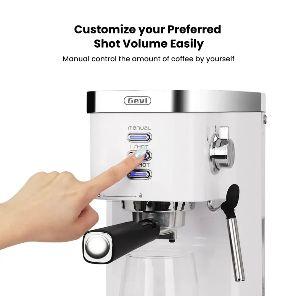 GEVI Espresso and Cappuccino Maker with Milk Frother and Steam Wand ECME0 - Image 3