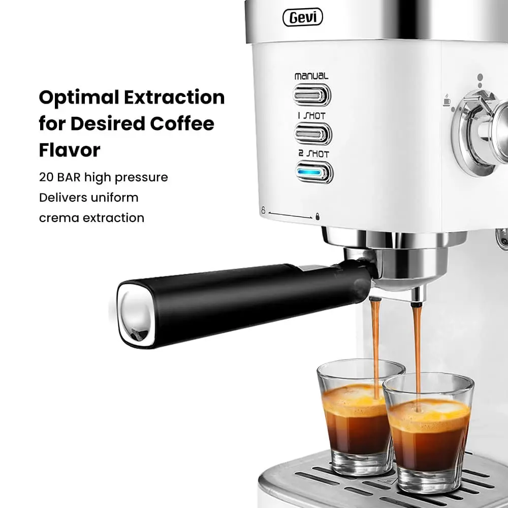 GEVI Espresso and Cappuccino Maker with Milk Frother and Steam Wand ECME0 - Image 4
