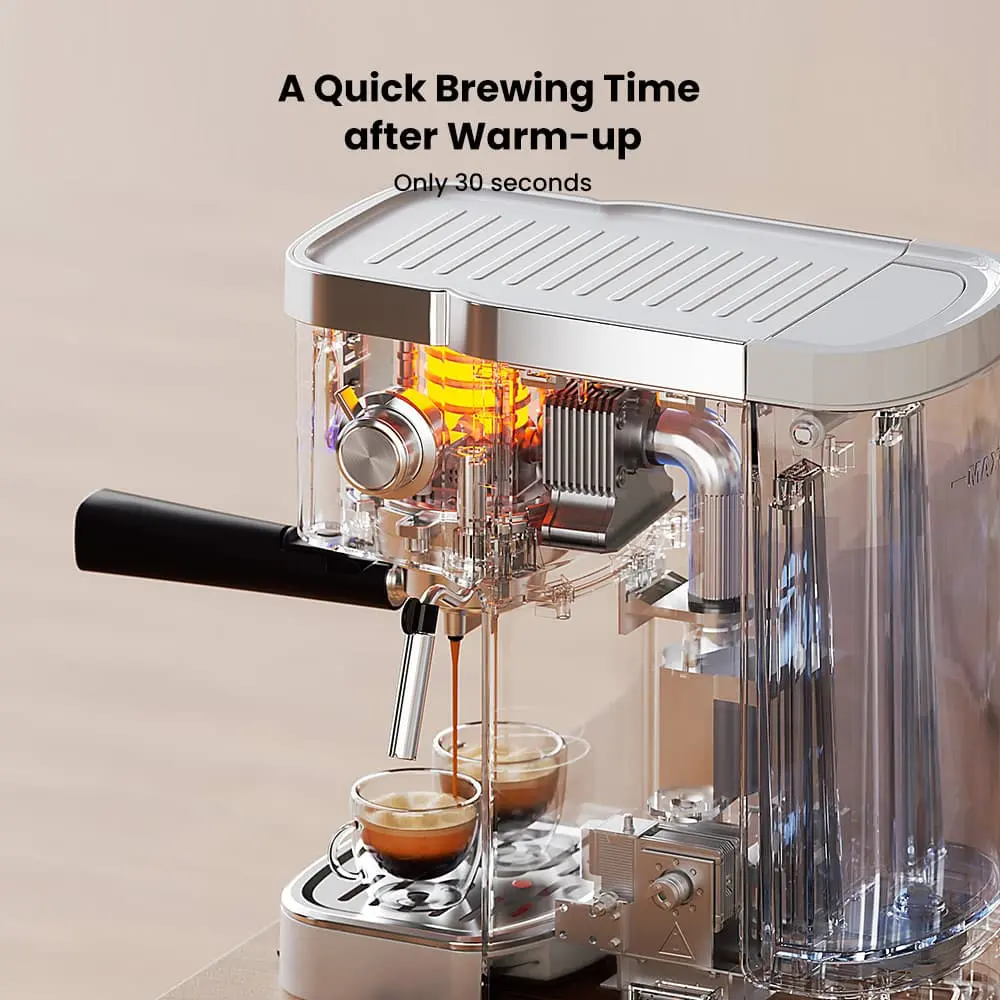 GEVI Espresso and Cappuccino Maker with Milk Frother and Steam Wand ECME0 - Image 5