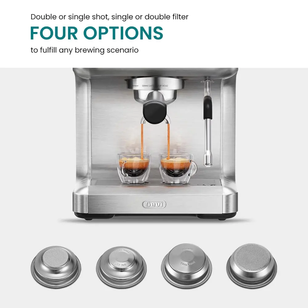 GEVI Ezbru 1000 Espresso Coffee Maker Machine with Pre-infusion ECMC0 - Image 8
