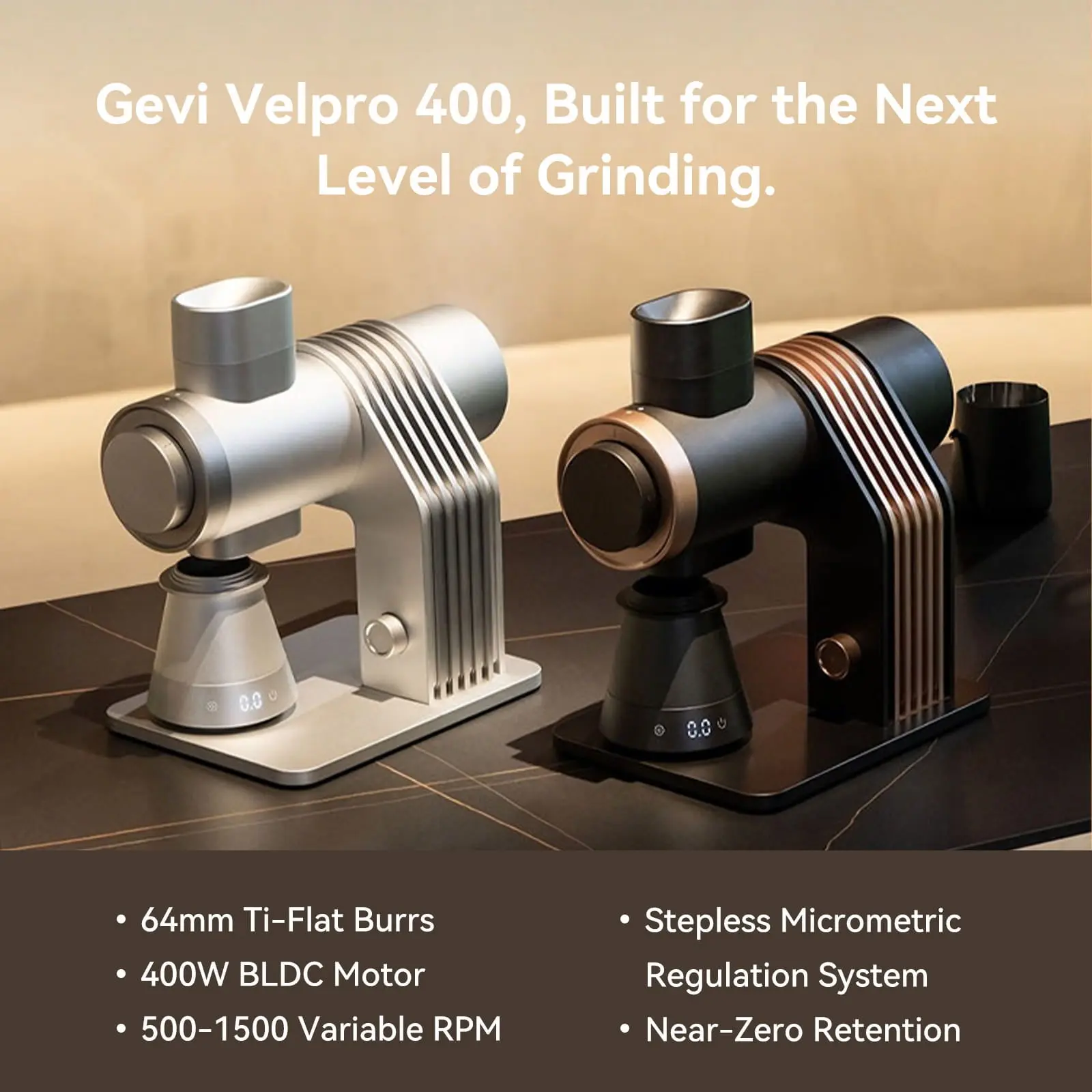 Gevi GrindMaster Ultimate Stepless Coffee Grinder VelPro 400 - Image 3