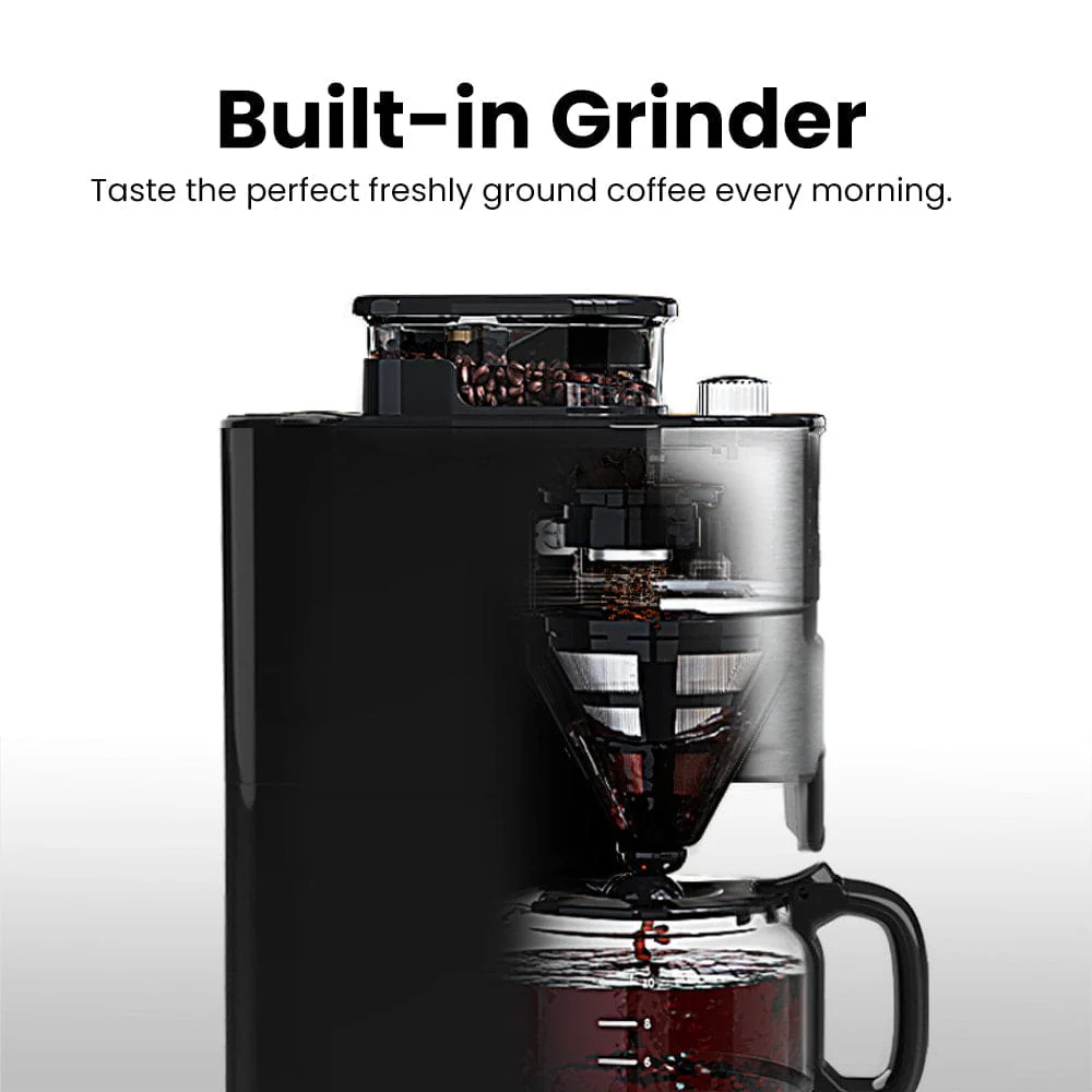 GEVI Programmable 10-Cup Grind & Brew Coffee Maker Machine with Built-in Grinder DCMB0 - Image 4