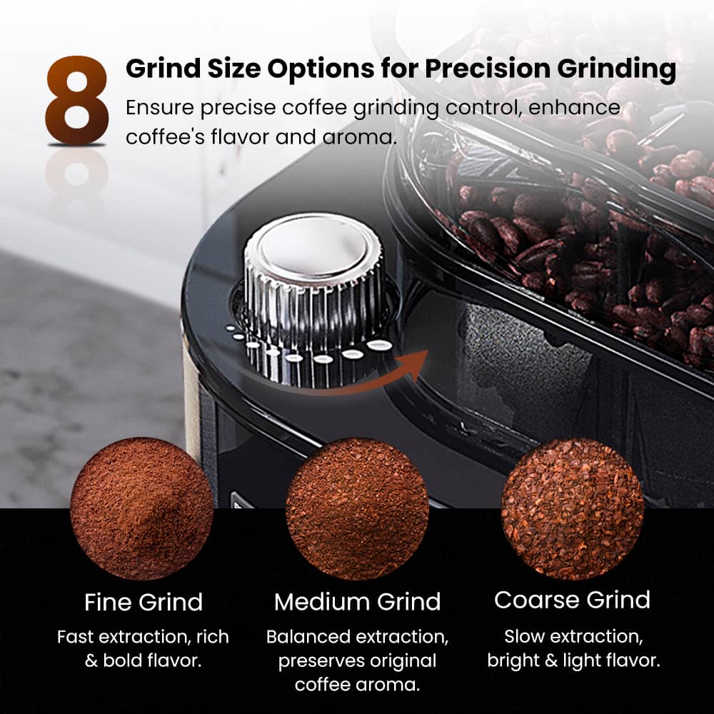 GEVI Programmable 10-Cup Grind & Brew Coffee Maker Machine with Built-in Grinder DCMB0 - Image 5