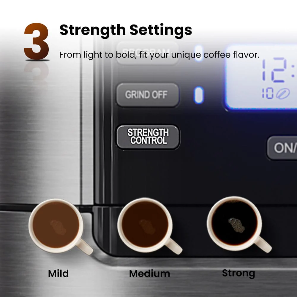 GEVI Programmable 10-Cup Grind & Brew Coffee Maker Machine with Built-in Grinder DCMB0 - Image 7