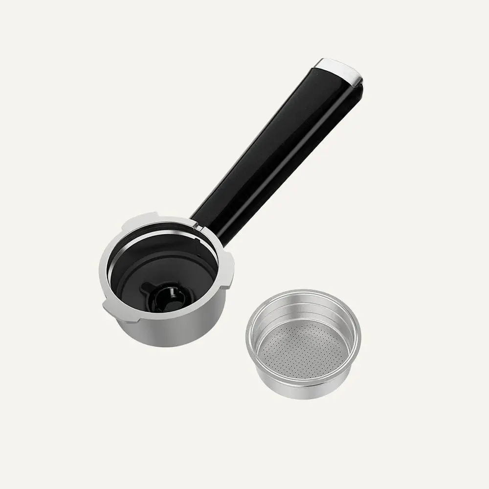 Single Cup Dual Wall Metal Filter and Portafilter Combo For Espresso Coffee Machine ECMG0, ECMA0